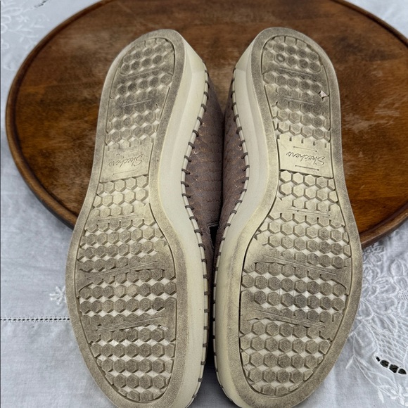 Skechers Shoes Wm 10 Sepulveda 2 Ballet Flat Sneaker Metallic Summer Sheen Taupe - Picture 9 of 11